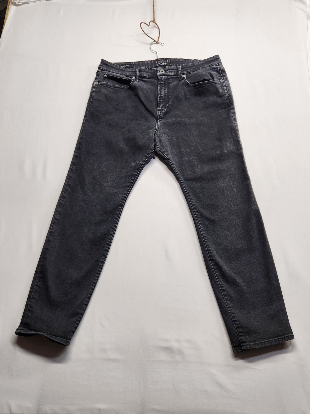 ⭐️Lucky Brand 76 Slouch Skinny Jeans 36x30 Black Denim 7MP1974 WHAR Distressed